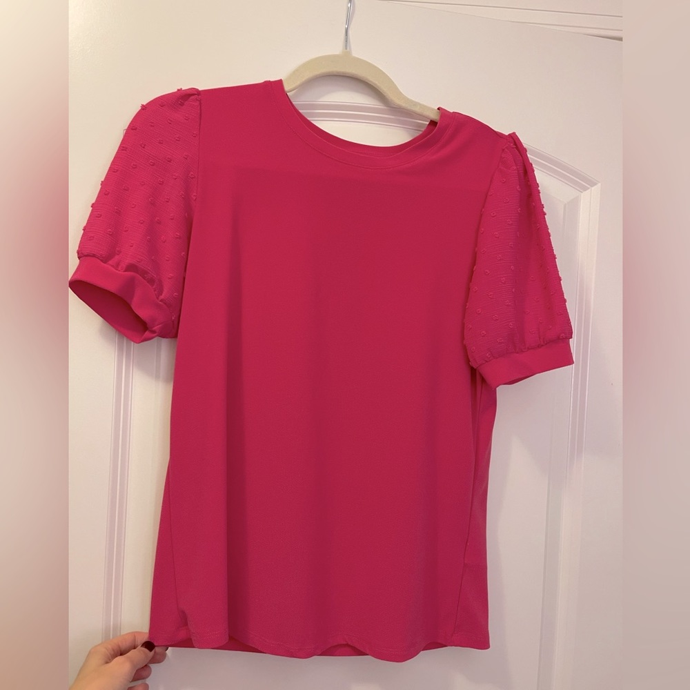 Pink CeCe blouse, gently used. Size Small